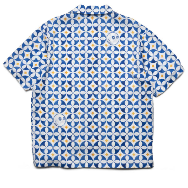 Malbon Golf Riviera Camp Collar Shirt - White/Blue - Image 2