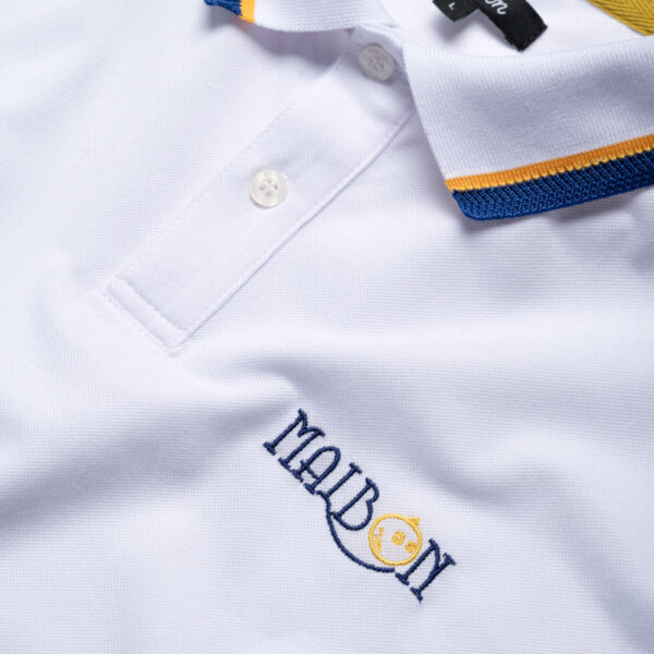 Malbon Golf Grasse Pique Polo - White - Image 3
