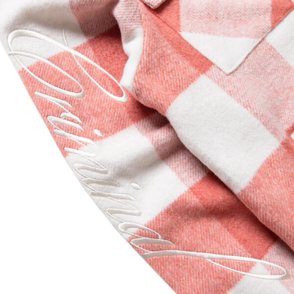 Criminal Damage Embroidered Sleeve Check Shirt - Pink/Ecru - Image 3