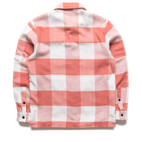 Criminal Damage Embroidered Sleeve Check Shirt - Pink/Ecru - Image 2