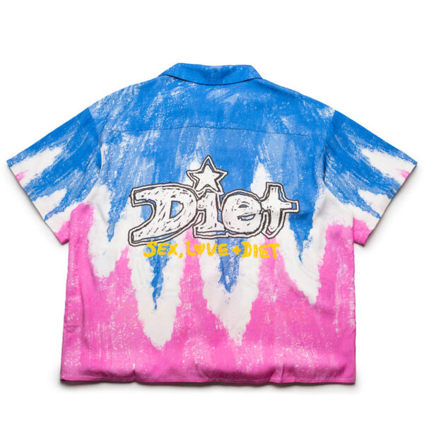 Diet Starts Monday Knievel Button Up Shirt - Blue/Pink - Image 2